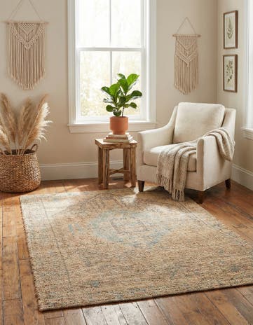 4' 1 x 6' 1 Hand Woven Chenille Jute Rug