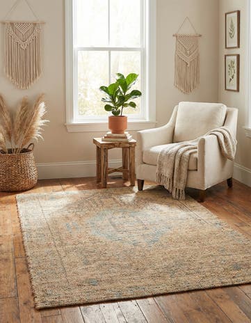 4' 1 x 6' 1 Hand Woven Chenille Jute Rug