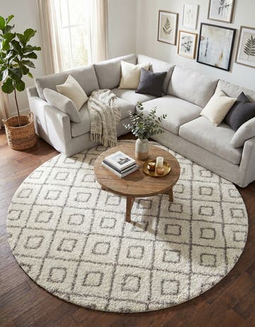 10' x 10' Lattice Shag Round Rug