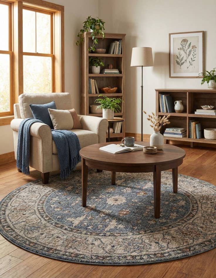 Detail image of 5' 3 x 5' 3 Eco Traditional Round Rug
