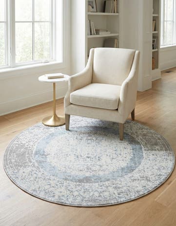 4' x 4' Modern Classical Round Rug