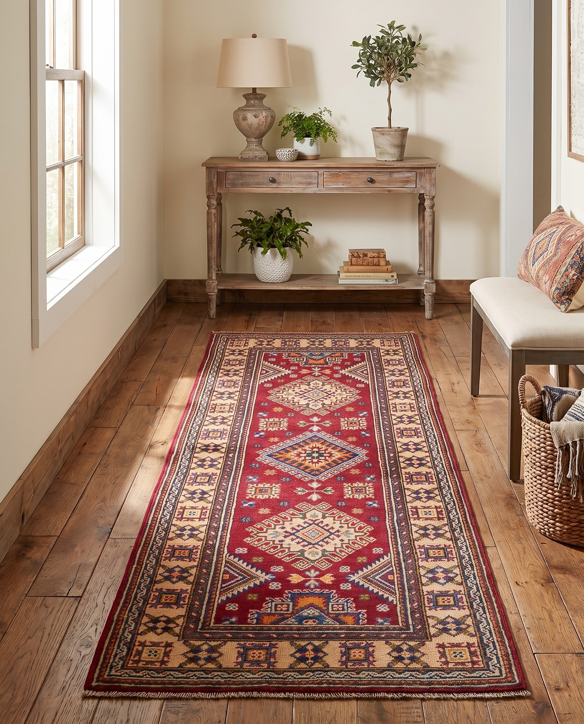 2' 6 x 6' 8 Hand Knotted Kazak Runner Rug