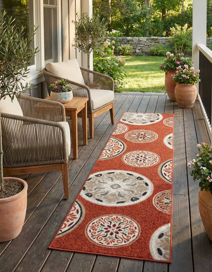 Detail image of 2' x 8' Easy-Clean Modern Indoor / Outdoor Runner Rug