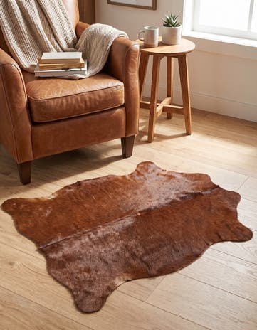 1' 8 x 2' 7 Cowhide Leather Rug
