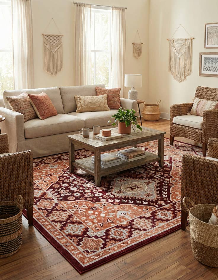 Detail image of 7' 10 x 7' 10 Kamala Washable Square Rug