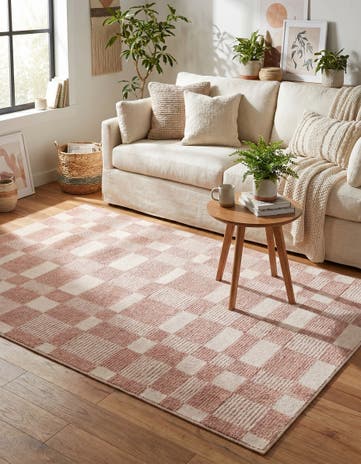 Barely Blush Pink Textura Designer Rug