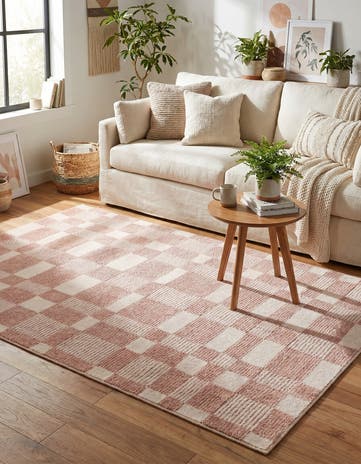 Barely Blush Pink Textura Designer Rug