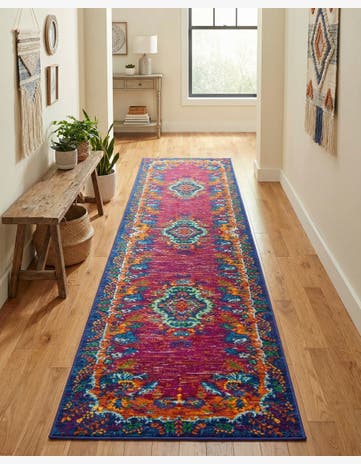 Fuchsia Calypso Runner Rug