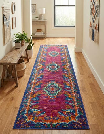 Fuchsia Calypso Runner Rug