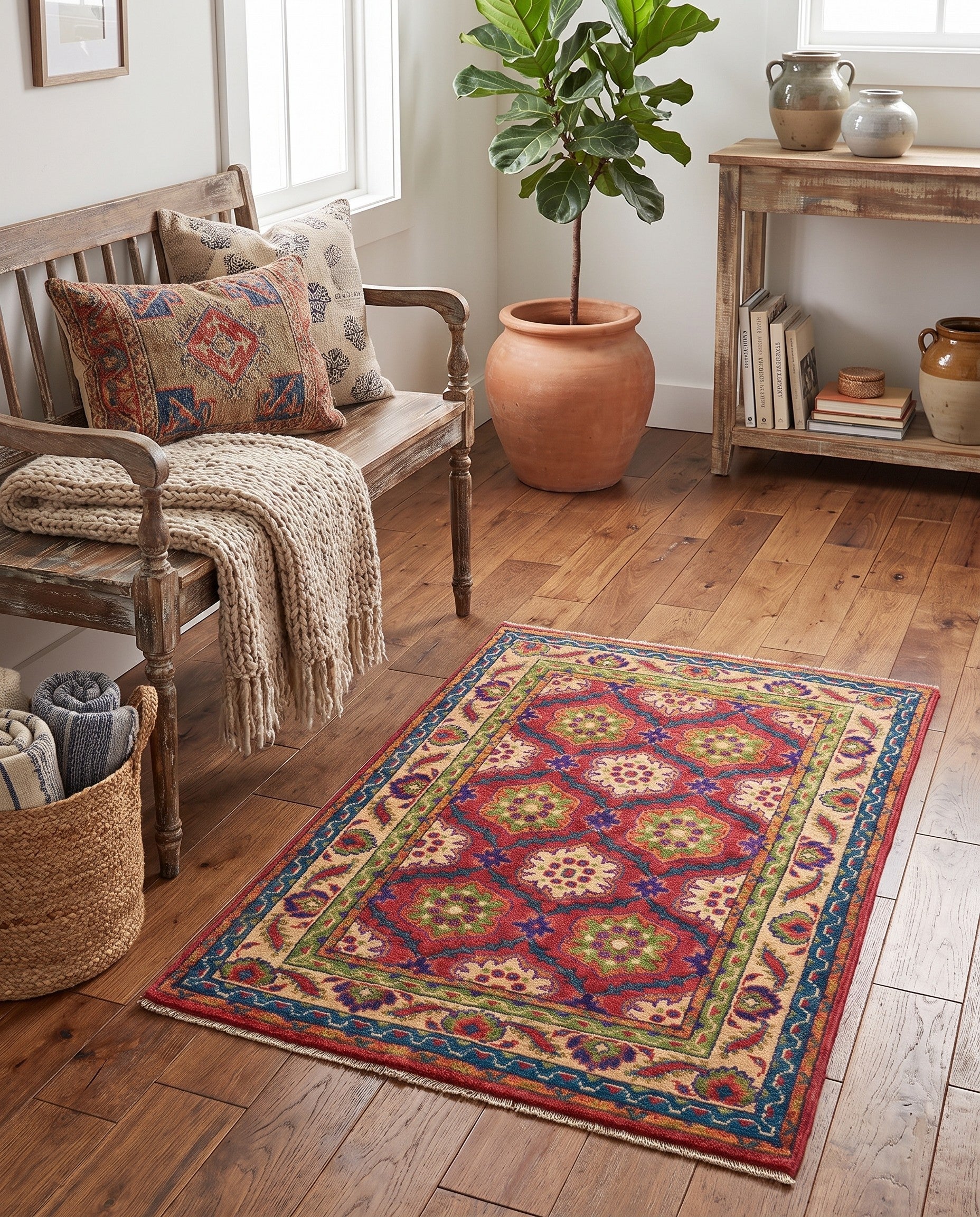 2' 8 x 3' 9 Hand Knotted Kazak Rug