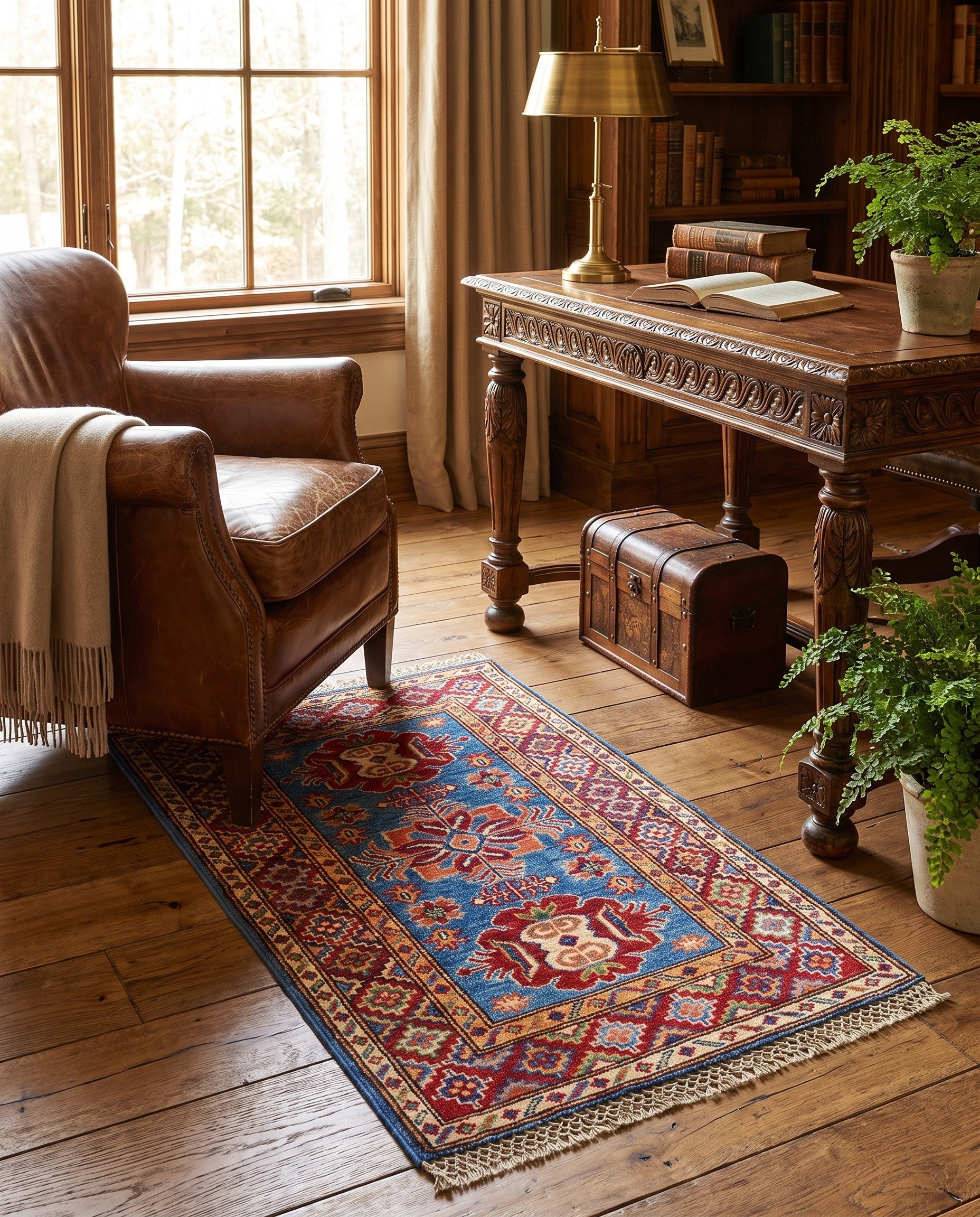 2' x 3' 1 Hand Knotted Kazak Rug