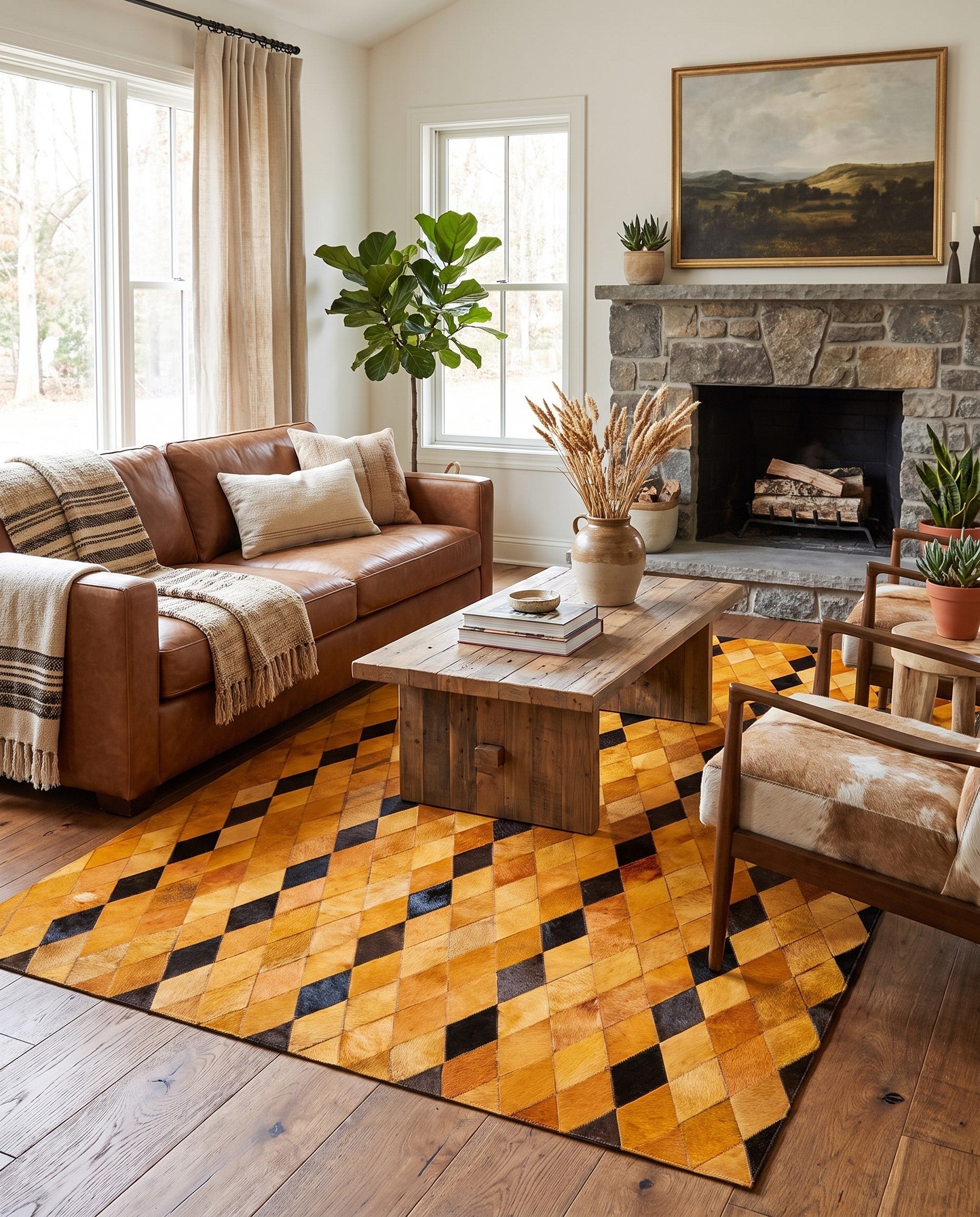 5' 1 x 8' 1 Cowhide Stocks Rug