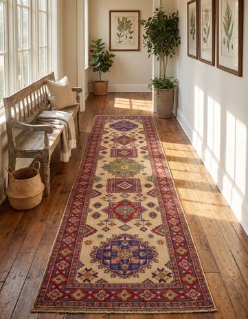 2' 9 x 9' 7 Hand Knotted Kazak Runner Rug