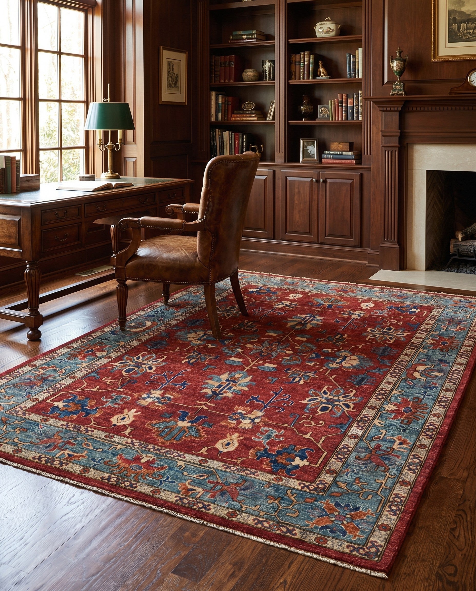 6' 7 x 9' 10 Hand Knotted Heriz Rug