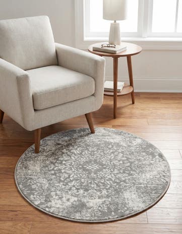 Light Gray Monte Carlo Round Rug