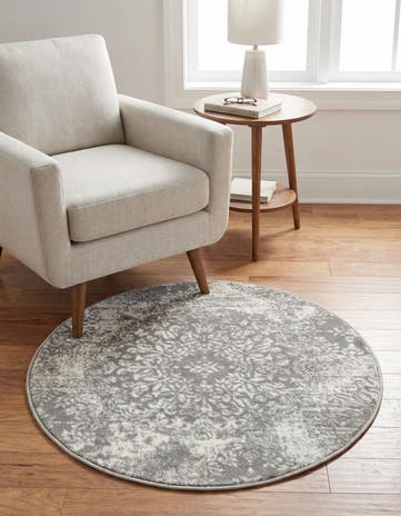 Light Gray Monte Carlo Round Rug
