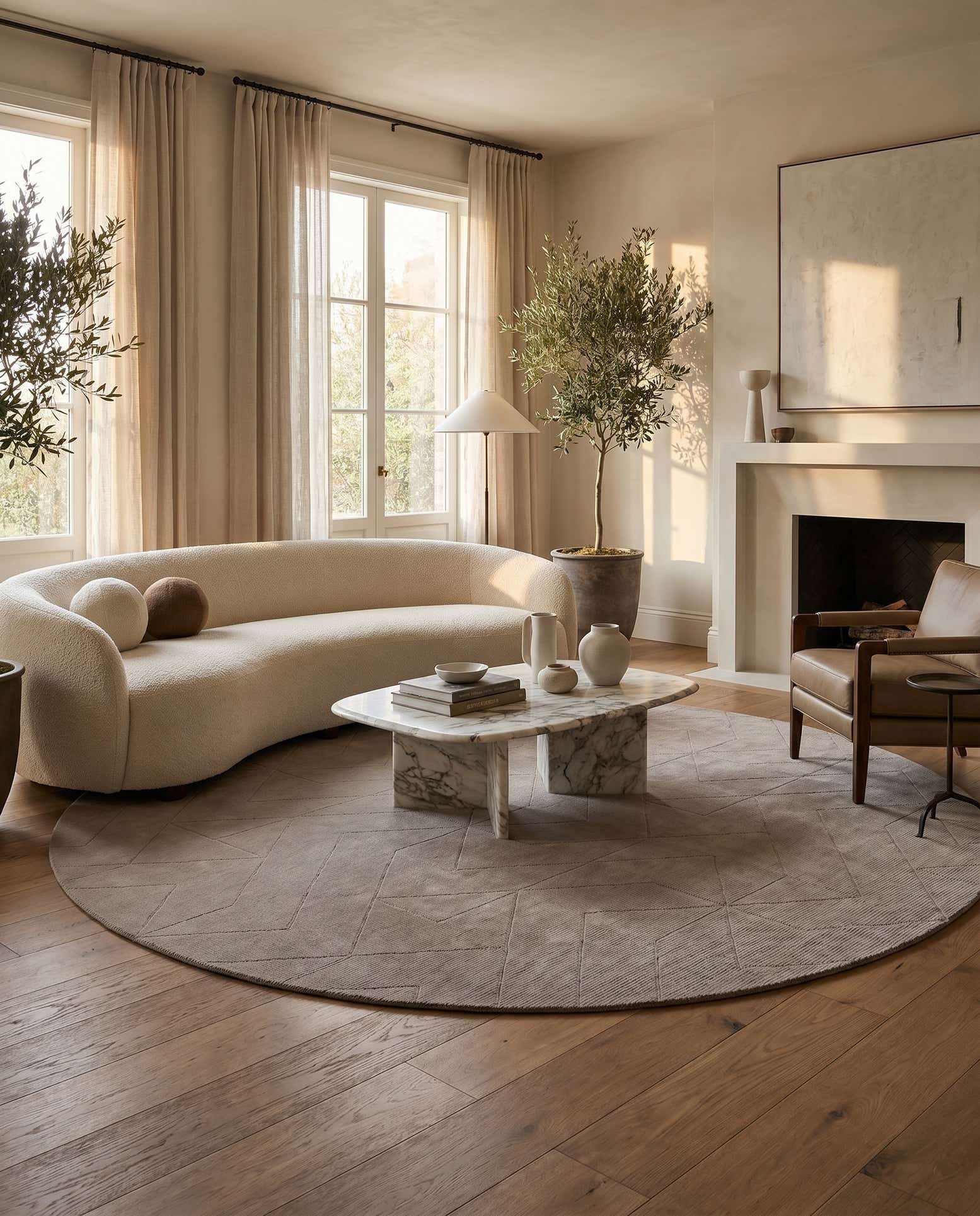 12' x 12' WoolCraft Geometric Round Rug
