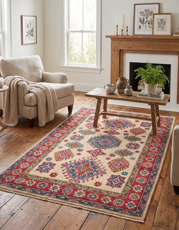 4' x 6' Hand Knotted Kazak Rug