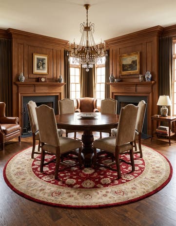 8' x 8' 2 Hand Knotted Peshawar Ziegler Round Rug