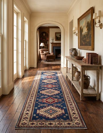 2' 9 x 9' 9 Hand Knotted Kazak Runner Rug
