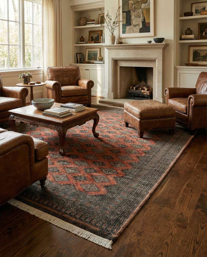 8' 5 x 10' 2 Hand Knotted Bokhara Oriental Wool Rug