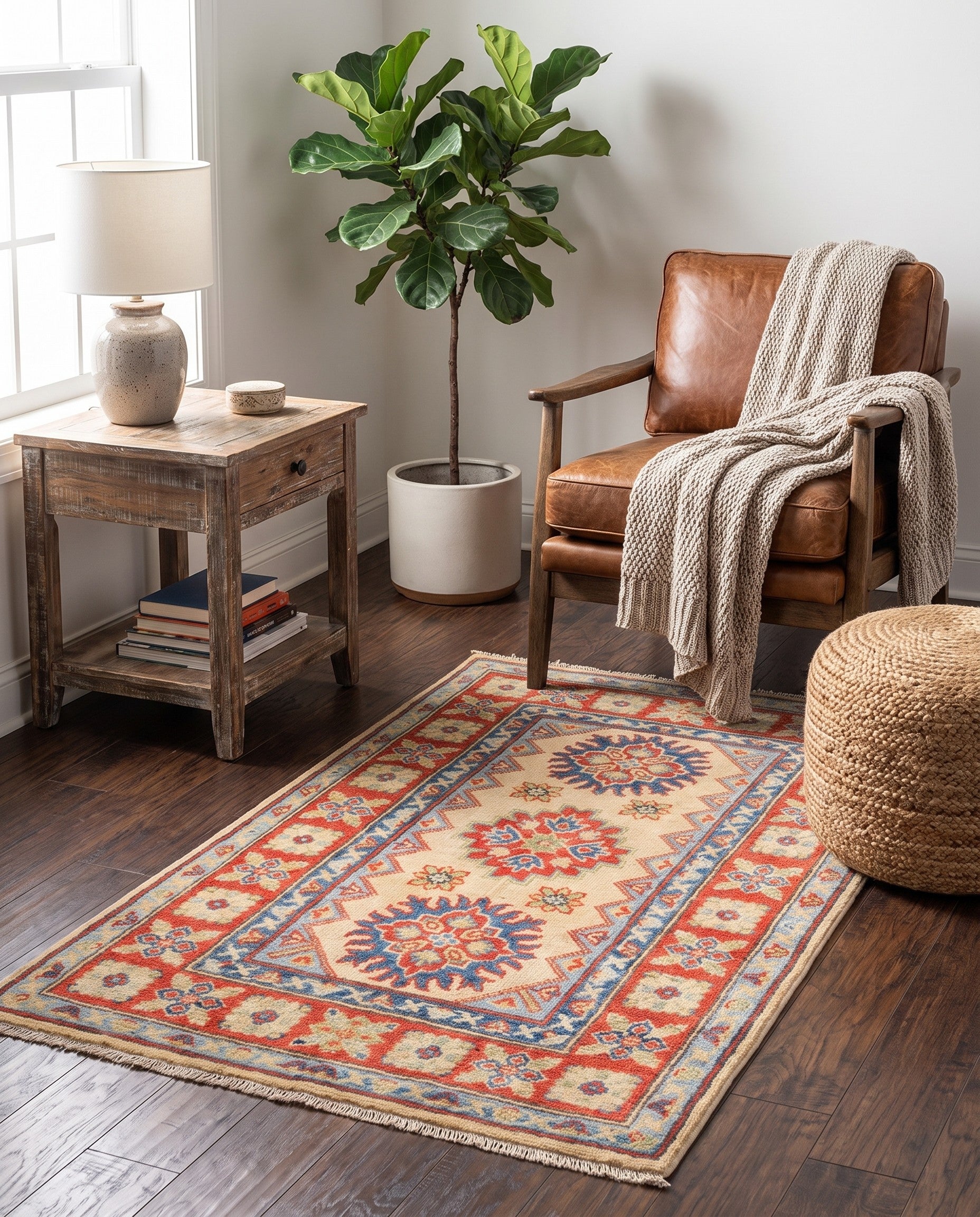 2' 7 x 4' 1 Hand Knotted Kazak Rug