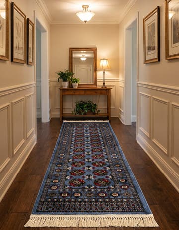 Blue Bokhara Runner Rug