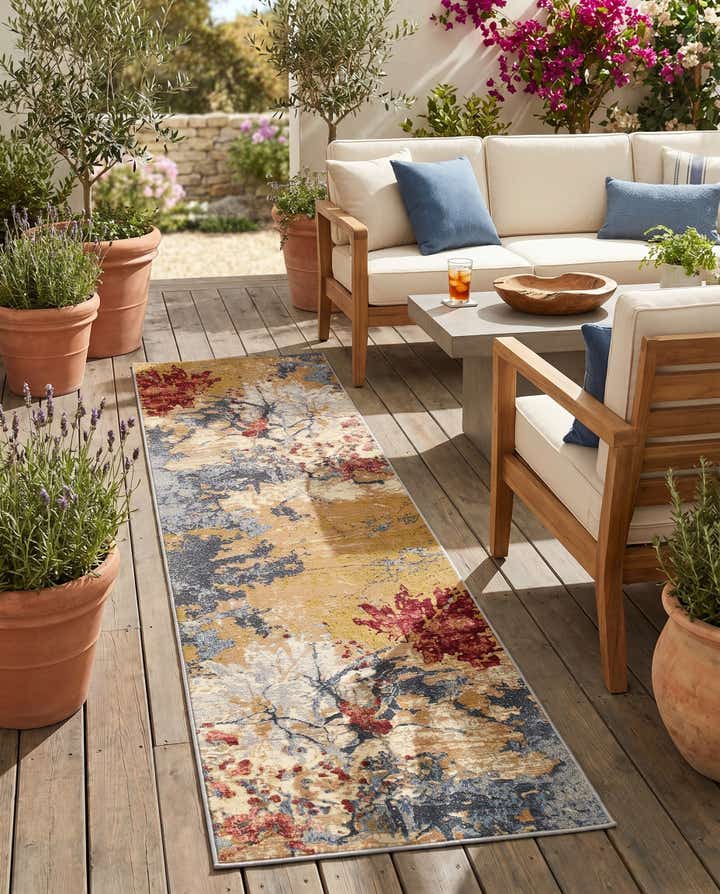 2' 7 x 10' Easy-Clean Modern Indoor / Outdoor Runner Rug