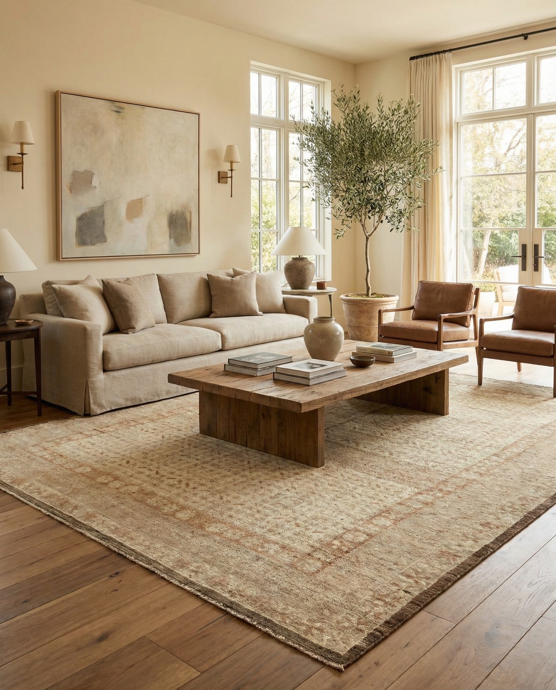 9' 2 x 11' 10 Hand Knotted Oushak Wool Rug