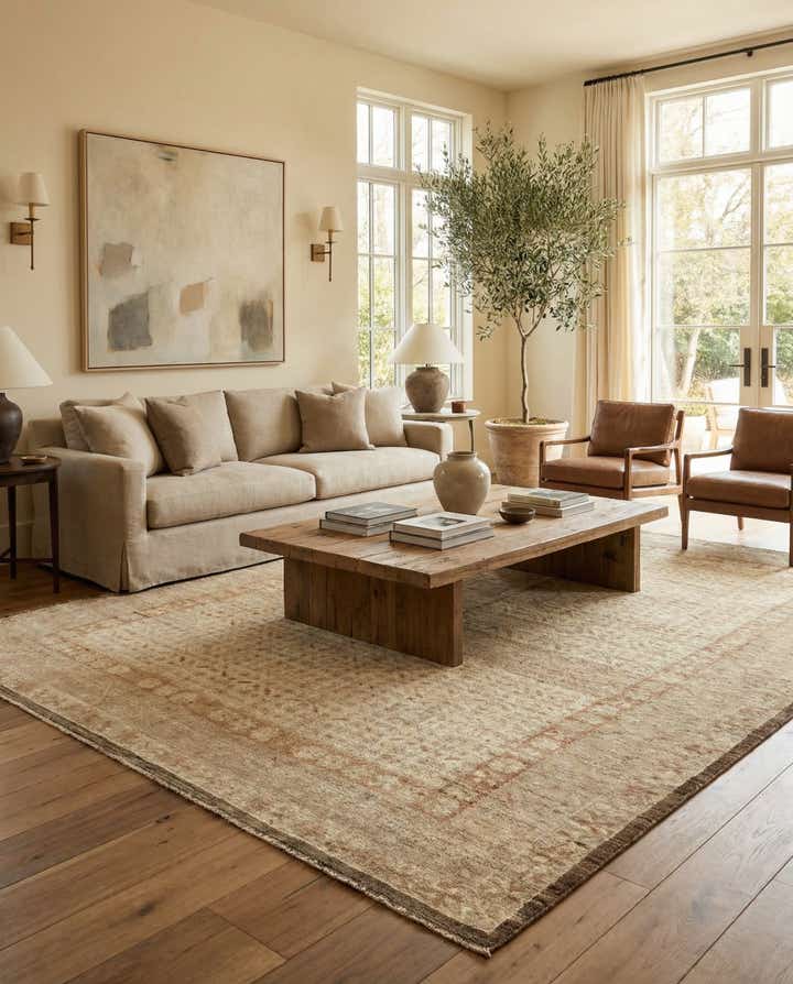 9' 2 x 11' 10 Hand Knotted Oushak Wool Rug