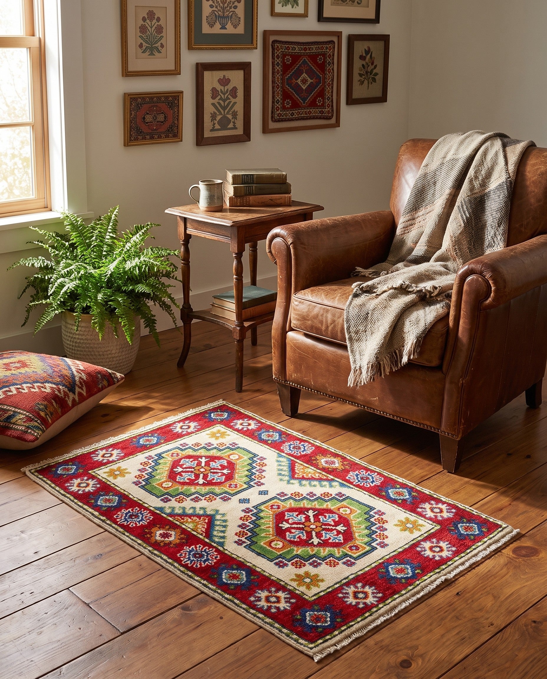 2' x 3' 4 Hand Knotted Kazak Rug