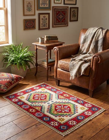2' x 3' 4 Hand Knotted Kazak Rug