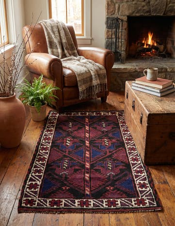 2' 9 x 4' 9 Hand Knotted Balouch Persian Wool Rug