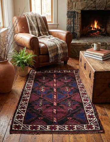 2' 9 x 4' 9 Hand Knotted Balouch Persian Wool Rug