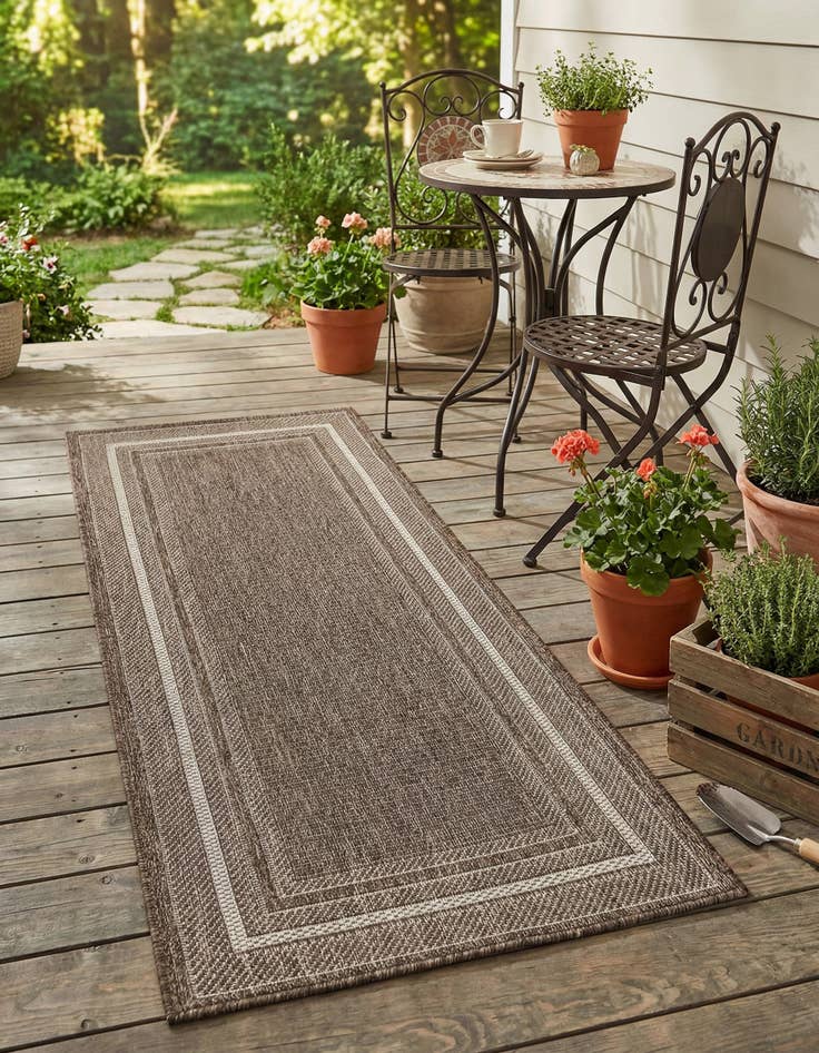 Detail image of 2' x 4'  Washable Border Indoor / Outdoor Runner Rug