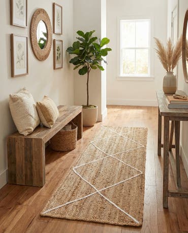  2' 2 x 6' 1  Hand Braided Jute Runner Rug