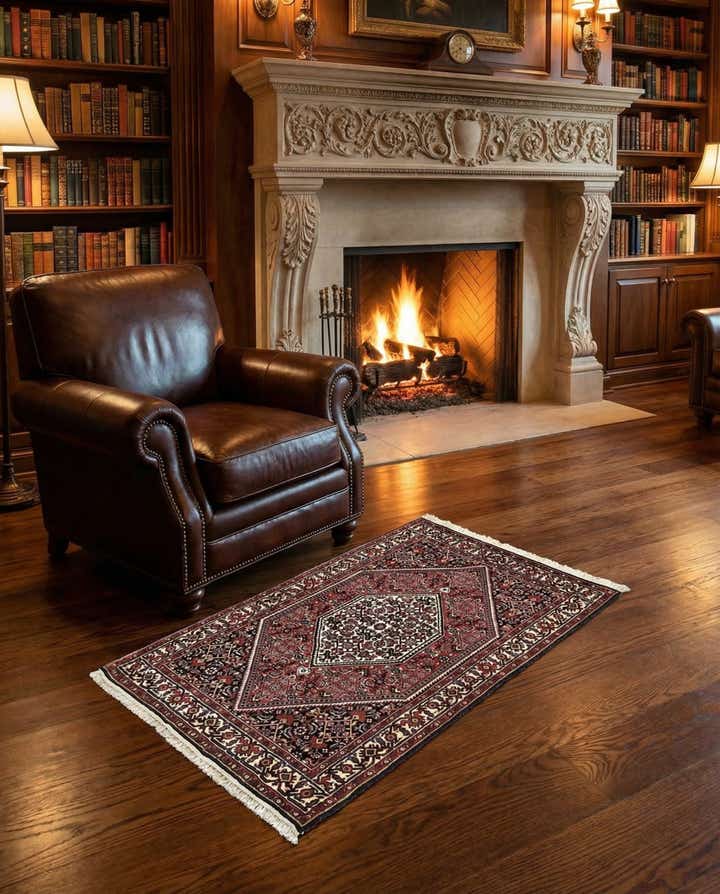 2' 4 x 3' 8 Hand Knotted Bidjar Persian Wool Rug
