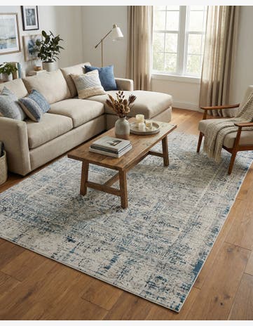 Ivory and Blue Finsbury Rug