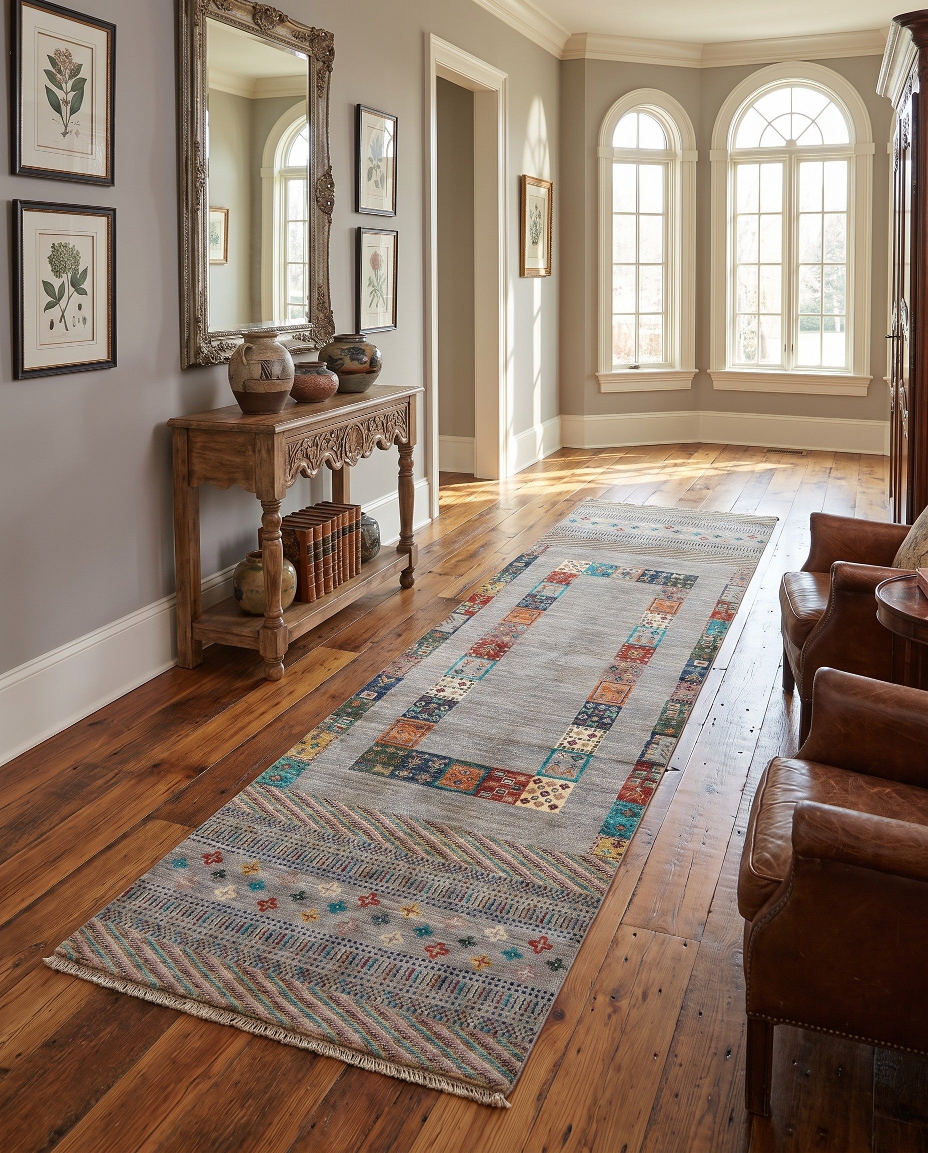 2' 8 x 8' 6 Hand Knotted Kazak Runner Rug