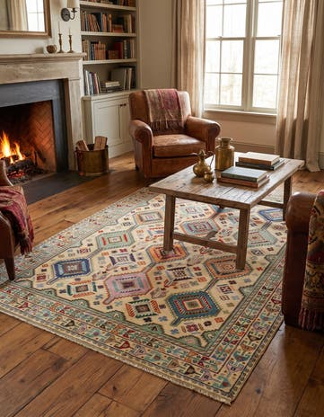 5' 8 x 7' 8 Hand Knotted Kazak Rug