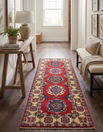 2' 2 x 5' 5 Hand Knotted Kazak Runner Rug