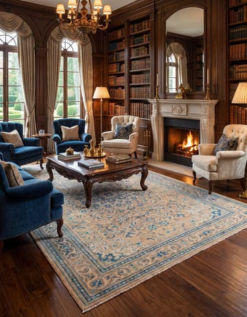 7' 2 x 10' 5 Hand Knotted Farahan Persian Wool Rug