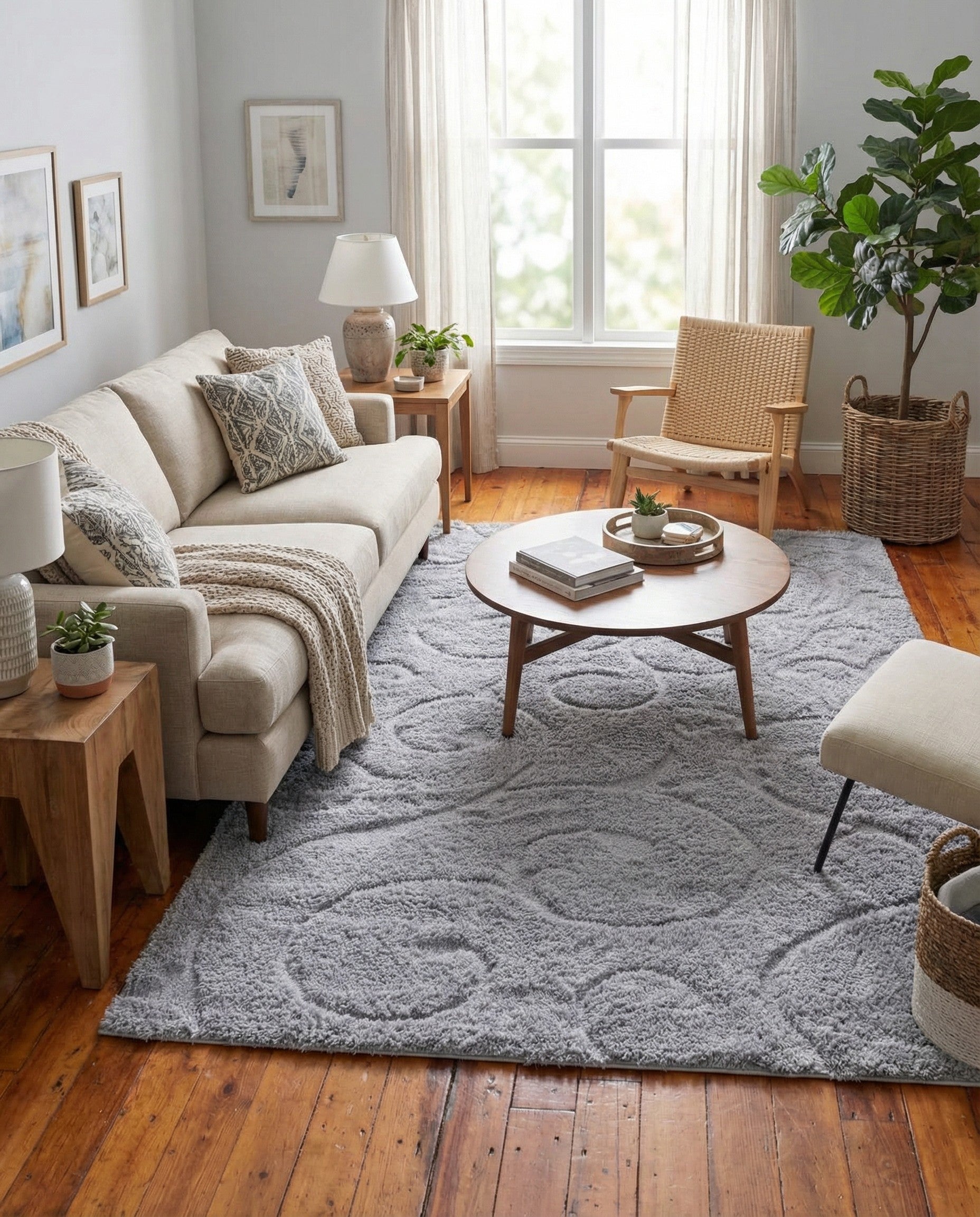 5' x 8' Floral Shag Rug