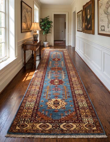 2' 9 x 10' 11 Hand Knotted Kazak Runner Rug