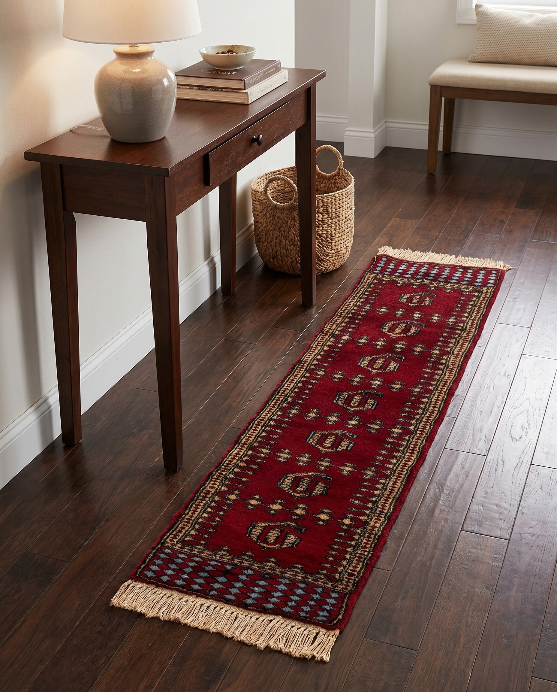 1' x 4' 5 Hand Knotted Bokhara Oriental Wool Runner Rug