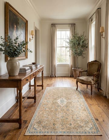 4' 5 x 7' 8 Hand Knotted Ultra Vintage Persian Wool Runner Rug