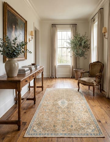 4' 5 x 7' 8 Hand Knotted Ultra Vintage Persian Wool Runner Rug