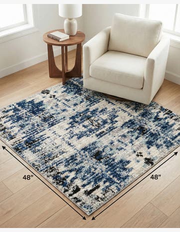 Blue Tucson Square Rug