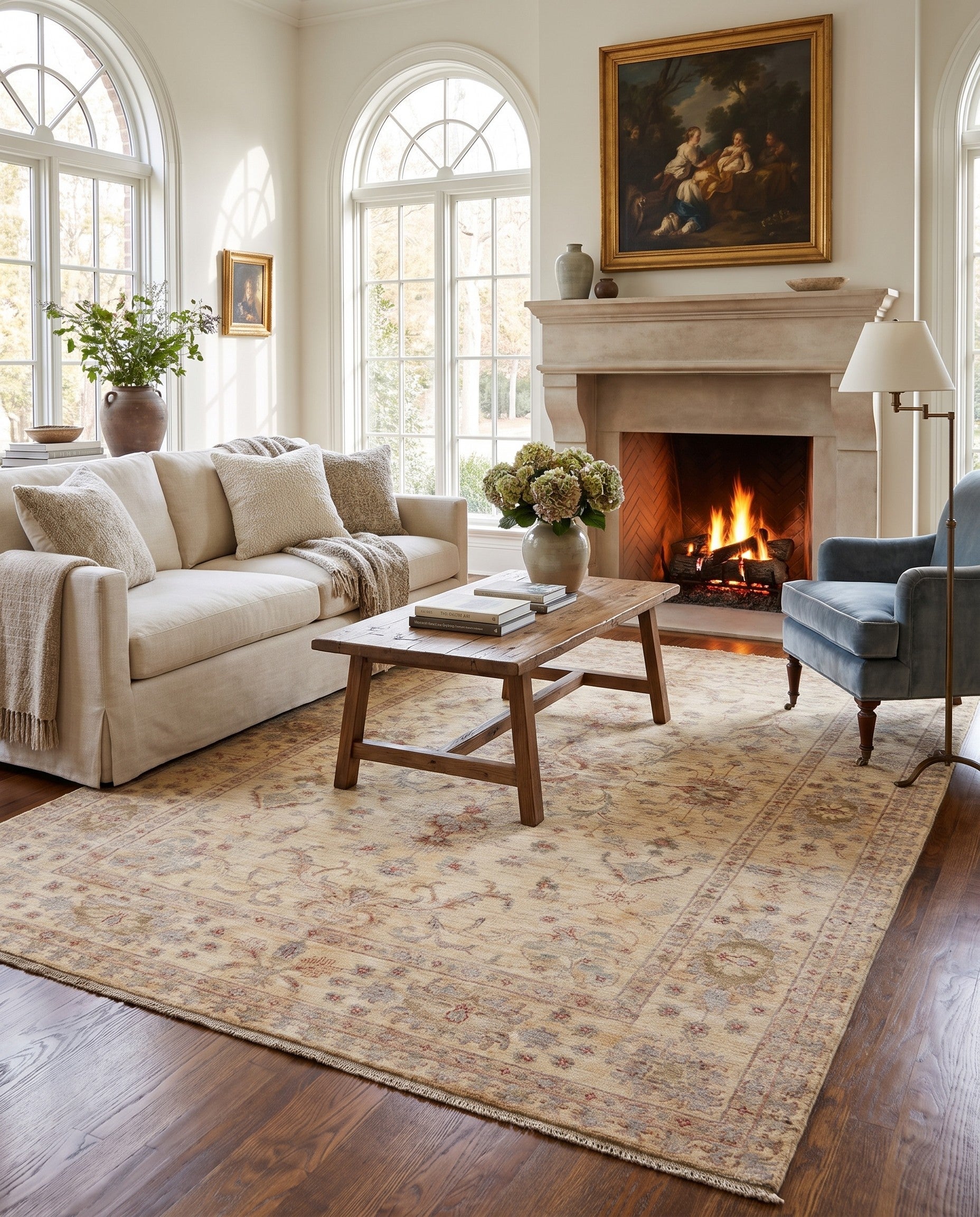 5' 11 x 8' 1 Hand Knotted Ziegler Rug