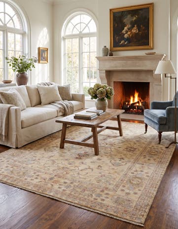 5' 11 x 8' 1 Hand Knotted Ziegler Rug